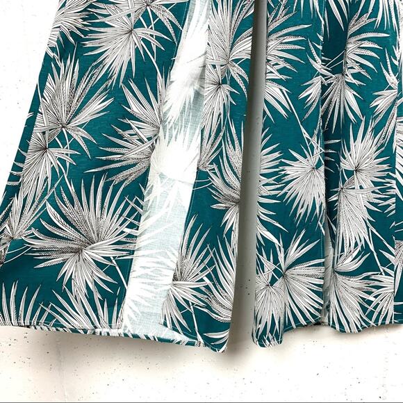 Runaway Australia Womens Tropical Print Thigh Split Pants Palm Tree Green Size 2 - Picture 8 of 10
